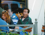 Arnold Schwarenegger Chows Down