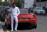 Lapo Elkann and Red Ferarri in London