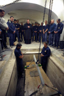 The coffin of Pope John Paul II is exhumed ahead of his beatification, the Vatican, Rome, Italy - 29 Apr 2011