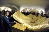 The coffin of Pope John Paul II is exhumed ahead of his beatification, the Vatican, Rome, Italy - 29 Apr 2011