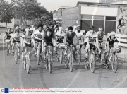 The Pupils From Islington School Who Sang The Anti-school Song For Pink Floyd. They Are Pictured On Their Bikes At The School Prior To Departure For The Usa Where They Intend To Cycle Coast To Coast.