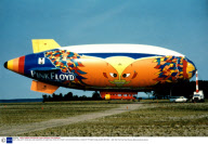 MATT AND JEFF DEAN SELLING SQUARES OF MATERIAL FROM THE PINK FLOYD DIVISION BELL CONCERT PROMOTIONAL BLIMP, BRITAIN  - JAN 1995