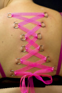 Corset piercing craze sees ribbon 'sewn' onto backs, ribs and thoroats, Southampton, Hampshire, Britain - 3 May 2011