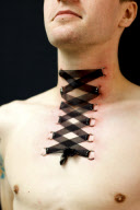 Corset piercing craze sees ribbon 'sewn' onto backs, ribs and thoroats, Southampton, Hampshire, Britain - 3 May 2011