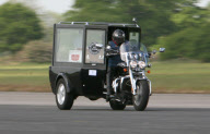 Reverend Ray Biddiss Who Has Become the First Man to Reach 100mph in a Hearse, York, Britain - 10 May 2011