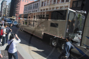 A Movie trailer belonging to Will Smith is moved from its Soho location after complaints from area residents, New York, America - 11 May 2011