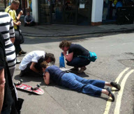Owner of skateboarding dog fined GBP 80 after two women complain of being tripped, Brighton, East Sussex, Britain - 07 Oct 2010