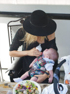 Rachel Zoe Grabs Lunch With Baby Skyler