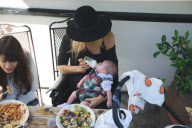 Rachel Zoe Grabs Lunch With Baby Skyler
