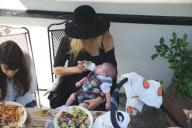 Rachel Zoe Grabs Lunch With Baby Skyler