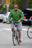 ARNOLD SCHWARZENEGGER taking a bike ride with his buddies as mistresses surface