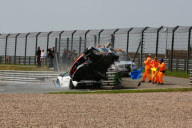 ADAC Masters Weekend auf dem Sachsenring: Crash des Mercedes-Benz SLS AMG GT3 vom Team Black Falcon
