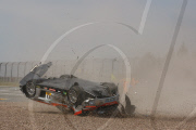 ADAC Masters Weekend auf dem Sachsenring: Crash des Mercedes-Benz SLS AMG GT3 vom Team Black Falcon