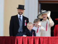 PRINCE HAAKON of Norway and family celebrating the nNational Day