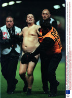 Football : Premiership Matches 1998/99 Charlton Athletic V Aston Villa 0-1 Stewards Lead The Streaker Away. The Premier League The Fa Premiership