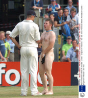 Kevin Pietersen Meets A Streaker Cricket - England V Pakistan - 3rd Test