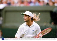 Andre Agassi. Tennis Player 1992 Undercover Star: Agassi On His Way To Victory Yesterday. Tennis Heartthrob Andre Agassi Was At The Centre Of A Mystery Last Night. Just What Is He Keeping Under That Hat? After Hiding His Locks Beneath A White Basebal