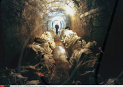 TUZLA: UNIDENTIFIED CORPSES IN AN UNDERGROUND SHELTER AT A BOSNIAN MORGUE. T