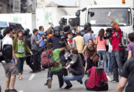 Protests against government austerity plans, Barcelona, Spain - 27 May 2011