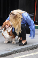 EXC - MISCHA BARTON WALKING HER DOG