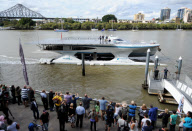 'Turanor PlanetSolar,'  the world's largest solar powered yacht, Brisbane, Australia - 29 May 2011