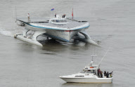 'Turanor PlanetSolar,'  the world's largest solar powered yacht, Brisbane, Australia - 29 May 2011