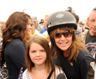 Sarah Palin and Family Ride on the Back of a Harley Davidson in Washington D.C.