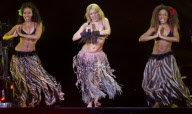 SHAKIRA PARTY CONCERT WITH PIQUE AND ALL OF SOCCER TEAM FC BARCELONA CELEBRATION OF CHAMPIONS LEAGUE.