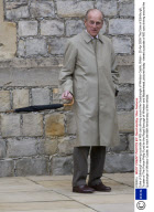 Duke of Edinburgh viewing a parade of MG cars driving around the Quadrangle of Windsor Castle, Britain - 25 Apr 2009