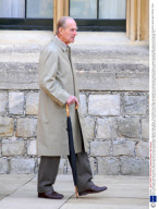 Duke of Edinburgh viewing a parade of MG cars driving around the Quadrangle of Windsor Castle, Britain - 25 Apr 2009
