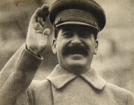Joseph Stalin waving from the tribune of Lenin's Mausoleum, Moscow, Soviet Union, 1935-1937.