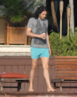 Russell Brand on a wave runner