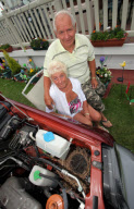Blackbird makes nest under bonnet of car next to engine, Porthcawl, Wales - 09 Jun 2011
