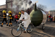 World's first bicycle sauna with fully functioning fireplace, Prague, Czech Republic - 02 Jun 2011
