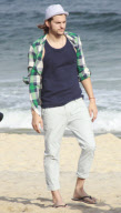 Ashton Kutcher and Alessandra Ambrosio Photo Shoot for Collci in Ipanema Beach