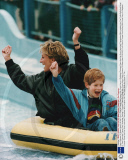 Diana Princess Of Wales (died 31/8/1997) On A Ride At Thorpe Park Surrey With Prince Harry. A Delighted Princess Diana And Her Sons Launched Themselves With Laughter Into The Thrills Spills And Spray Of Their Favourite Theme Park Yesterday. Getting S