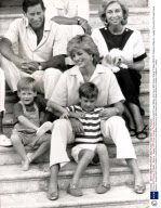 Prince And Princess Of Wales - Majorca - August 1987 Prince Charles Princess Diana And Princes William And Harry With Queen Sophie Of Spain While On Holiday In Majorca....royalty