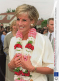 PRINCESS DIANA VISITING SWAMINARAYAN MISSION HINDU TEMPLE IN NEASDEN, LONDON, BRITAIN - 1997