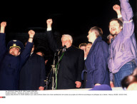 MOSCOU : Meeting de soutien a Boris Eltsine