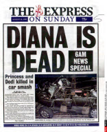 LONDRES: UNE DES JOURNAUX ANGLAIS APRES LAMORT DE DIANA ET DODI