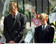 LONDON:FUNERAL OF DIANA:WILLIAM & HARRY   OUTSIDE WESTMINSTER ABBEY