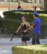 EVA LONGORIA AND EDUARDO CRUZ VISIT MADRID.
