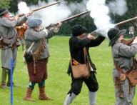 Civil War Re-enactment with The Marquess of Winchester's Regiment at West Wycombe House, Buckinghamshire, Britain - 30 May 2011