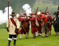 Civil War Re-enactment with The Marquess of Winchester's Regiment at West Wycombe House, Buckinghamshire, Britain - 30 May 2011