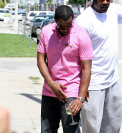 Puff Daddy out with a wine glass