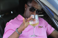 Puff Daddy out with a wine glass
