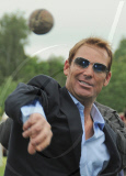 Elizabeth Hurley and Shane Warne open the Ampney Crucis village fete, Gloucestershire, Britain - 25 Jun 2011