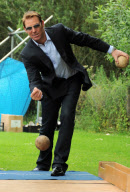Elizabeth Hurley and Shane Warne open the Ampney Crucis village fete, Gloucestershire, Britain - 25 Jun 2011