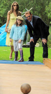 Elizabeth Hurley and Shane Warne open the Ampney Crucis village fete, Gloucestershire, Britain - 25 Jun 2011