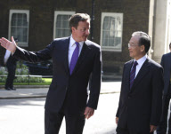 BRITAIN-CHINA-WEN JIABAO-CAMERON-MEETING